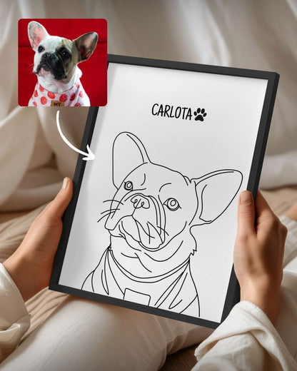 Quadro Retrato Line Art - Animais