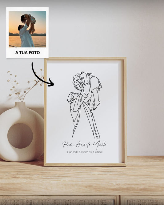 Quadro Retrato Line Art Personalizado