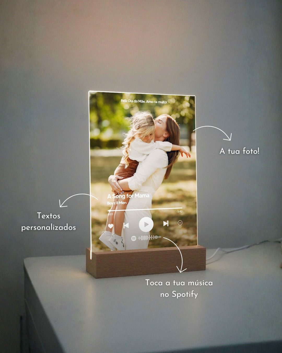 Lámpara Spotify Player Personalizable con Fotografía Completa