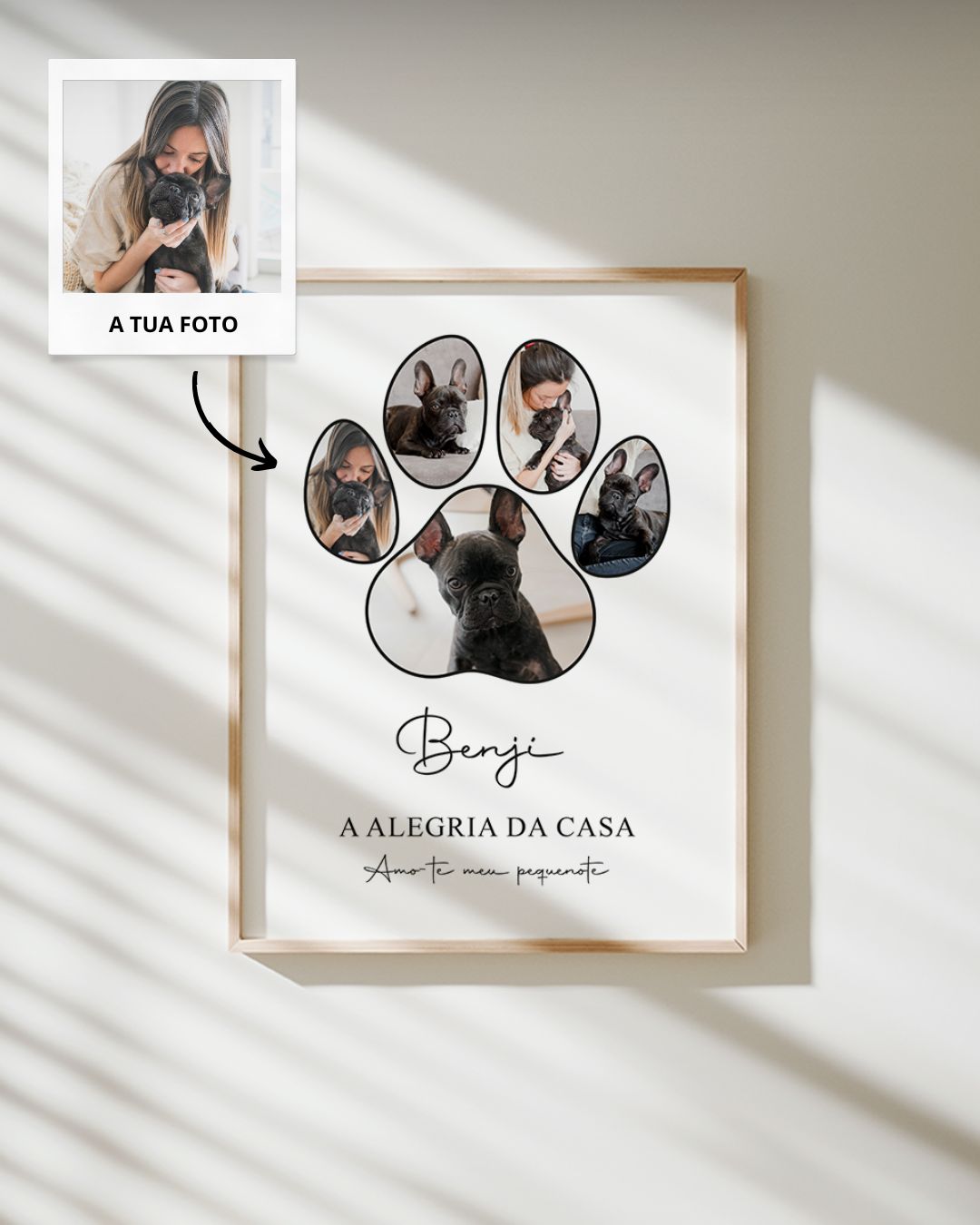 Cuadro Pata de Animal con 5 Fotografías