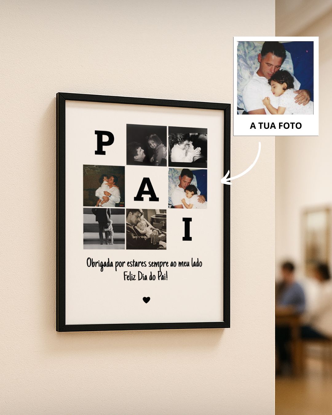 Quadro c/ 3 Letras & 6 Fotografias Personalizado