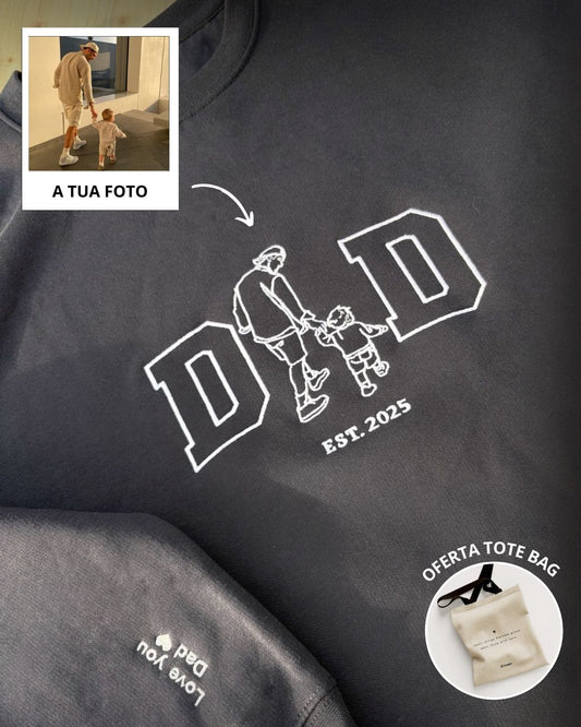 Sweat DAD c/ Retrato Line Art - Dia do Pai