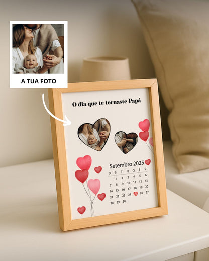 Quadro Calendário c/ 2 Fotografias Personalizado