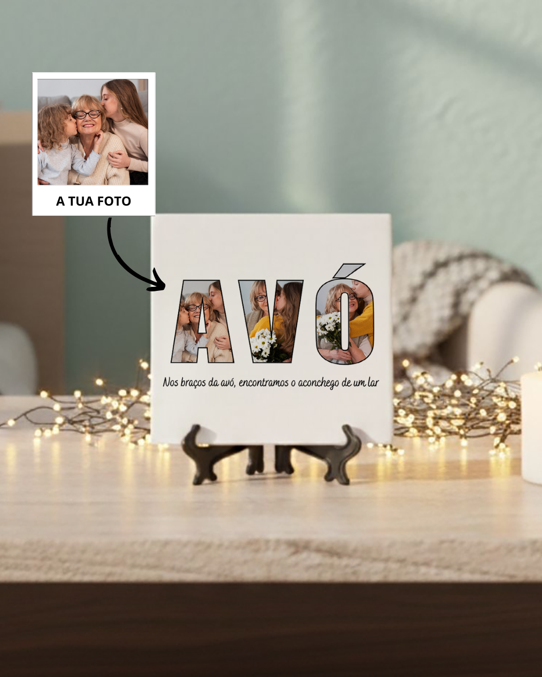 Azulejo Avô/Avó & 3 Fotografias