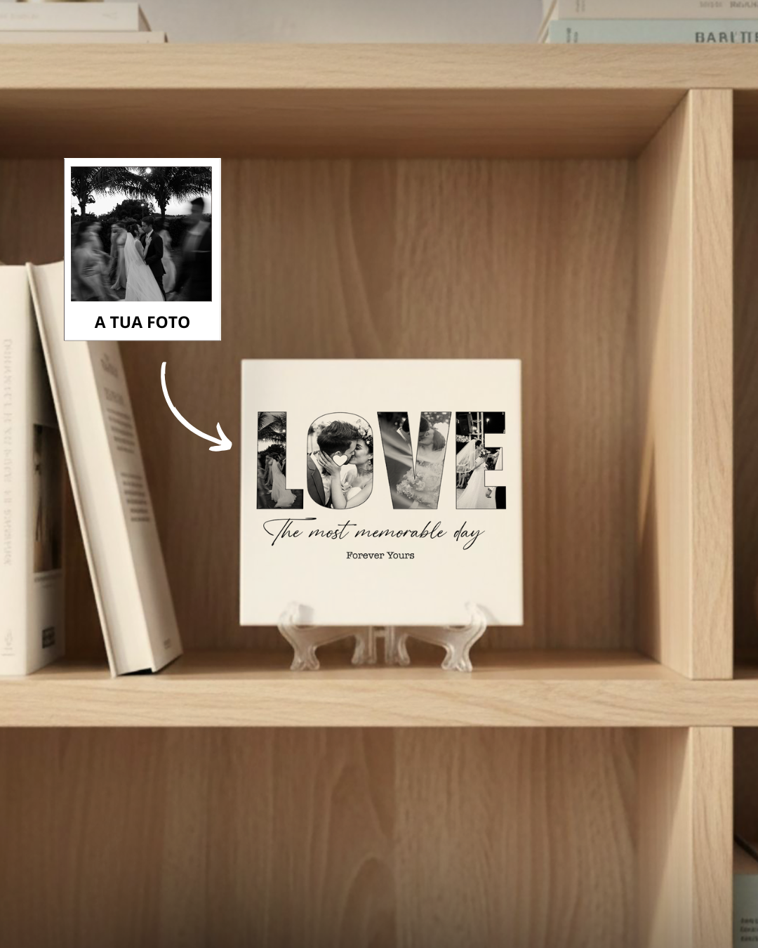 Azulejo "LOVE" c/ 4 Fotografias Personalizado