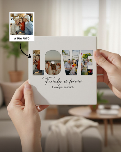 Azulejo "LOVE" c/ 4 Fotografias Personalizado