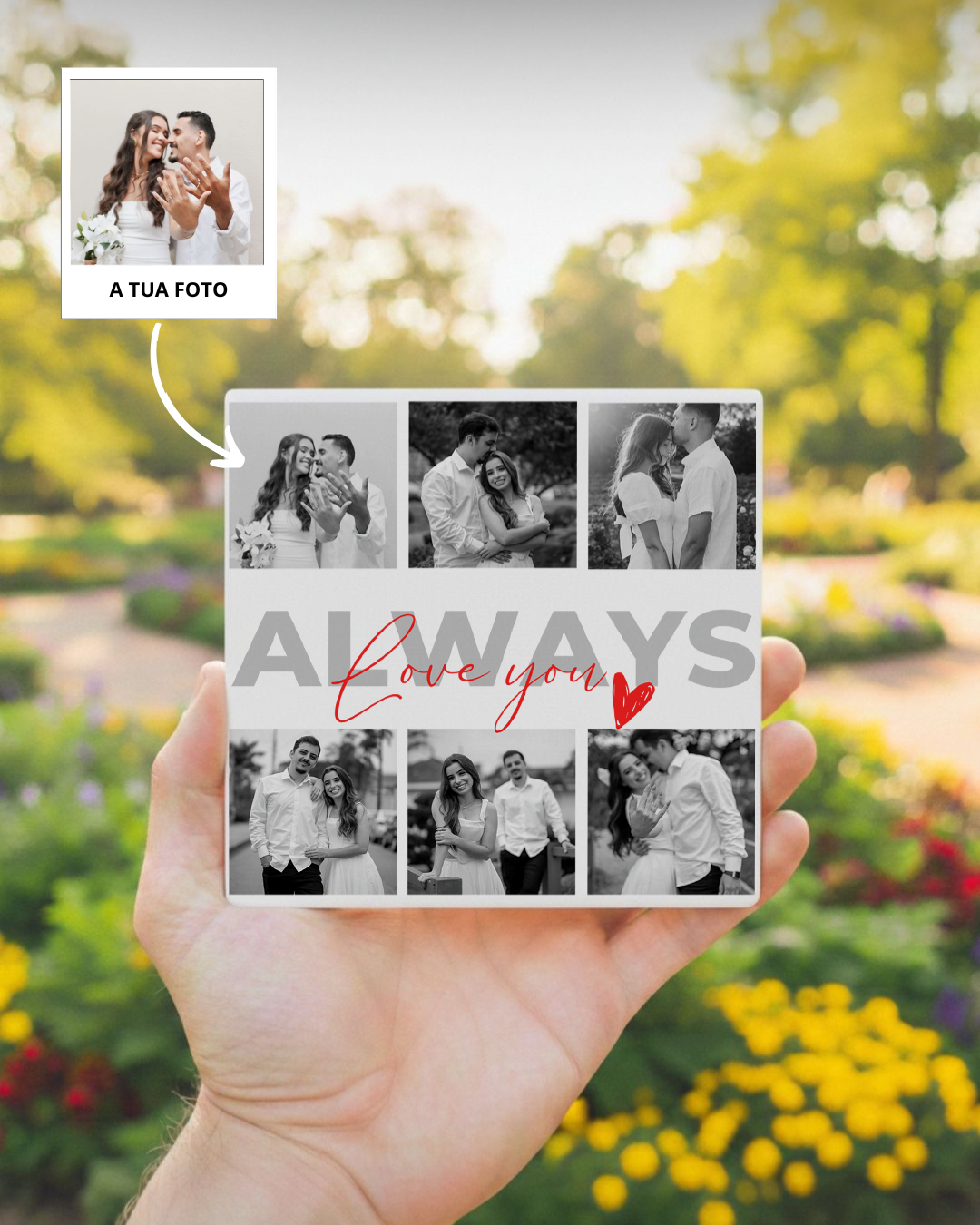 Azulejo c/ 6 Fotos & Texto Personalizado