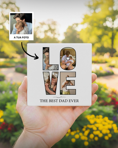 Azulejo "LOVE" c/ 4 Fotografias Personalizado
