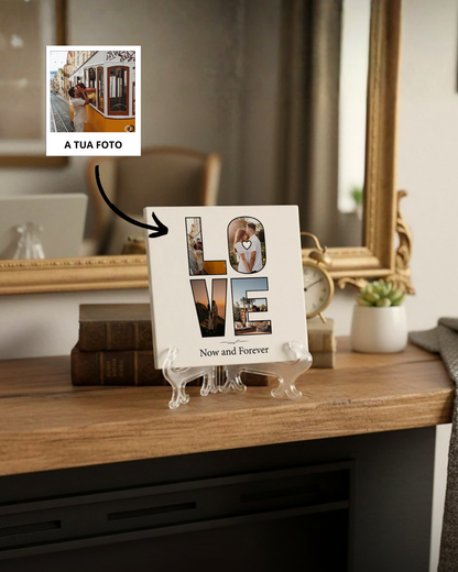 Azulejo "LOVE" c/ 4 Fotografias Personalizado