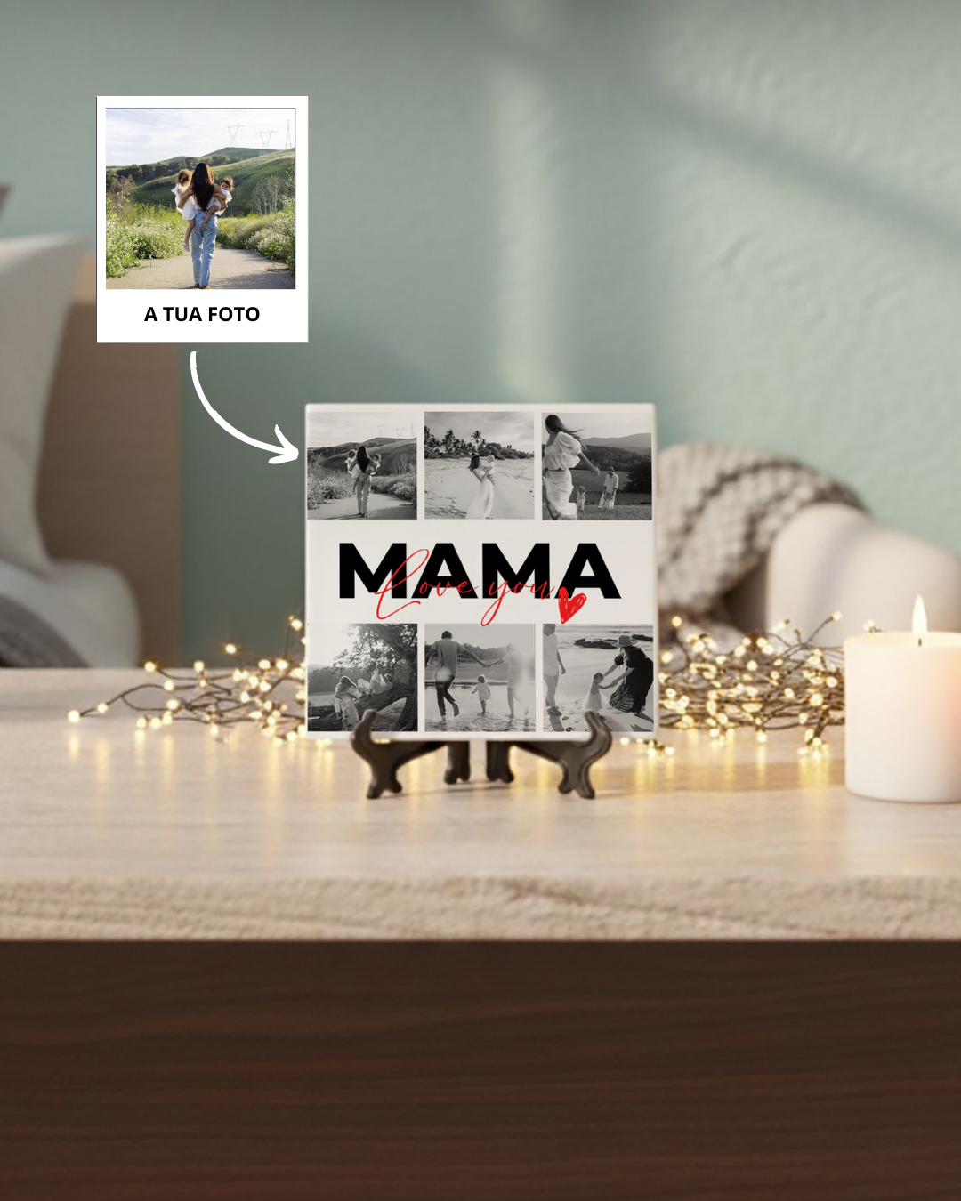 Azulejo c/ 6 Fotos & Texto Personalizado