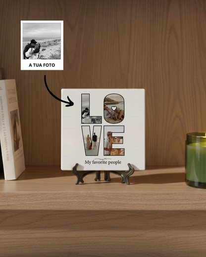 Azulejo "LOVE" c/ 4 Fotografias Personalizado