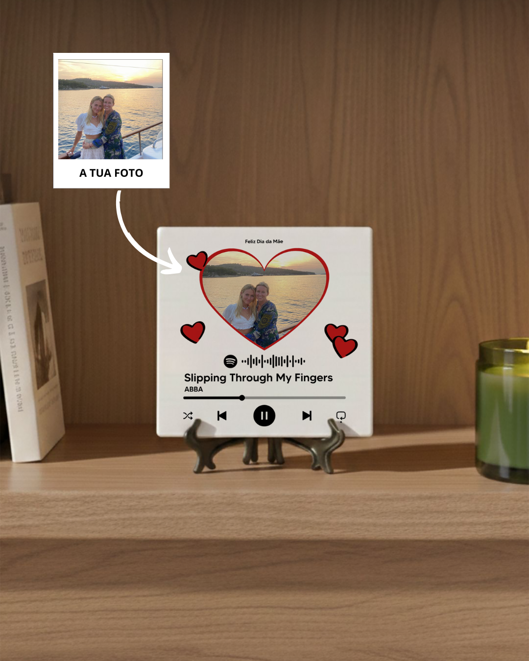 Azulejo Spotify Player c/ Foto Coração