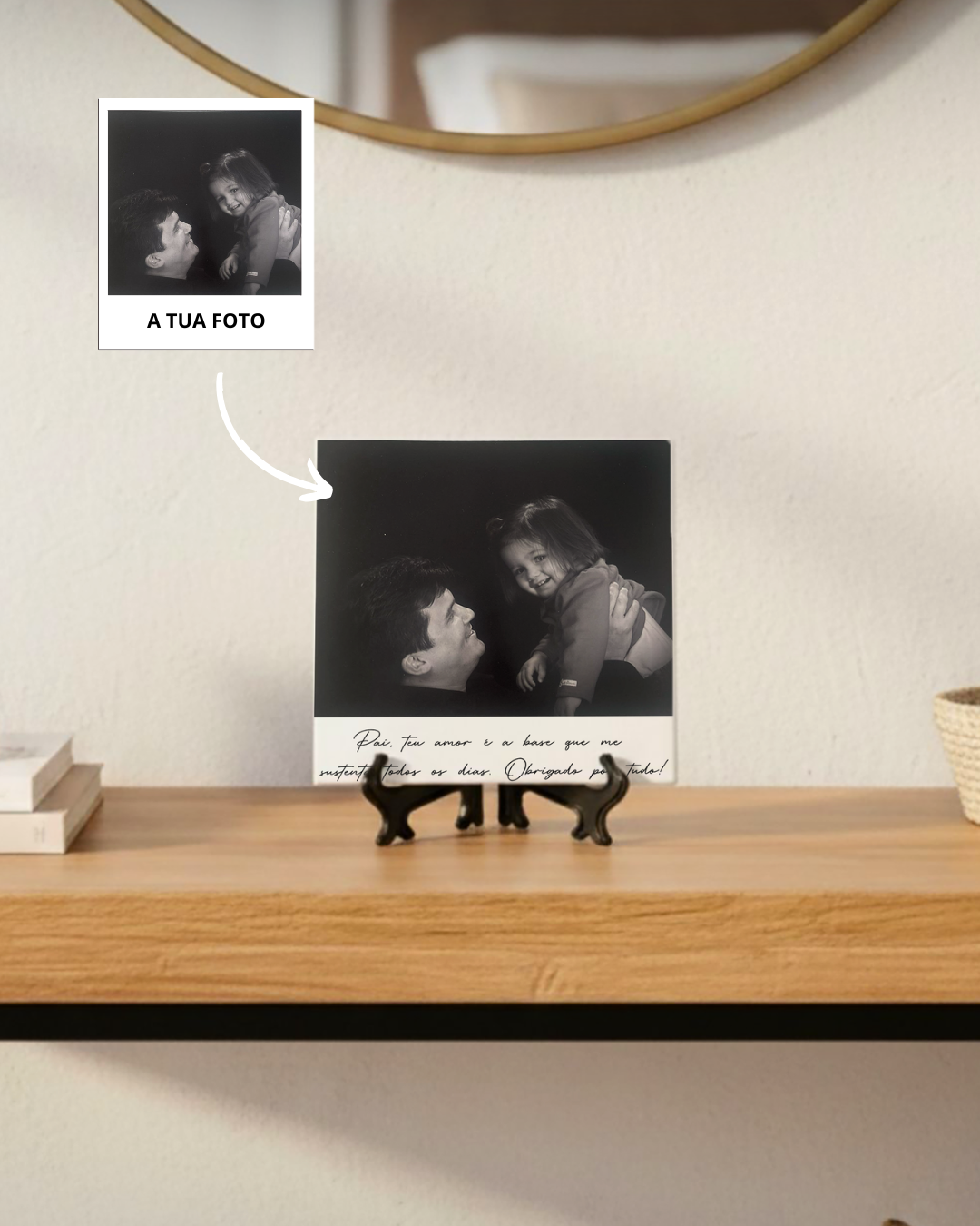 Azulejo c/ Fotografia Completa & Texto Personalizado