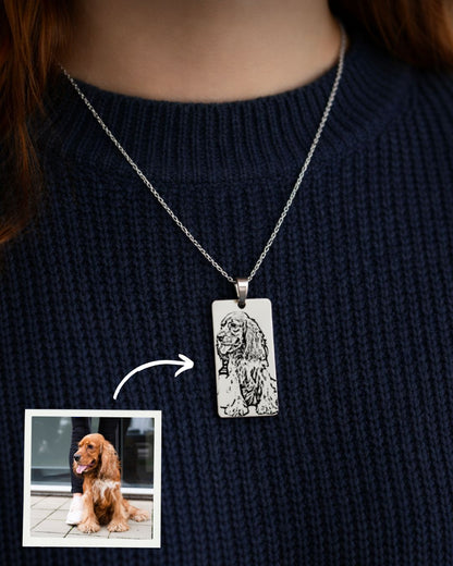 Colar c/ Fotografia Gravada (1 Animal)