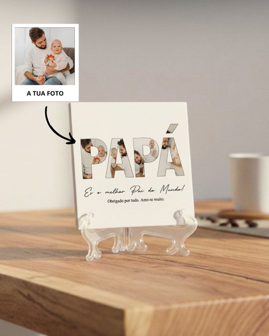 Azulejo "PAPÁ" c/ 4 Fotos Personalizado