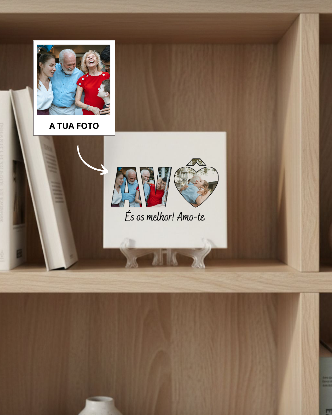 Azulejo Avô/Avó c/ 3 Fotografias Personalizado