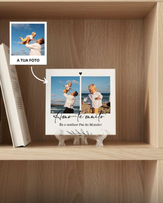 Azulejo c/ 2 Fotografias & Dedicatórias Personalizado