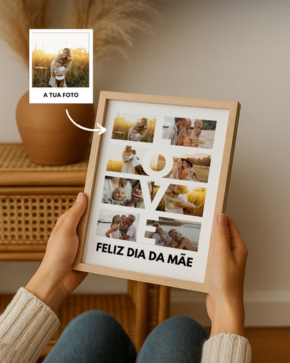 Quadro LOVE c/ 8 Fotografias Personalizável