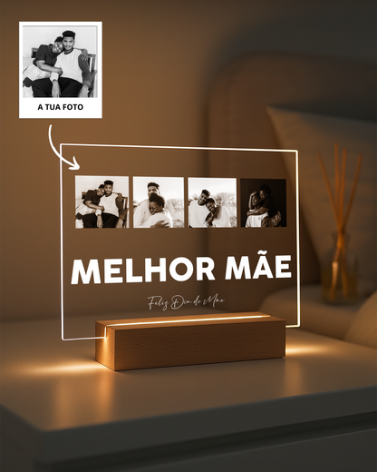 Placa Dedicatória c/ 4 Fotografias Horizontal