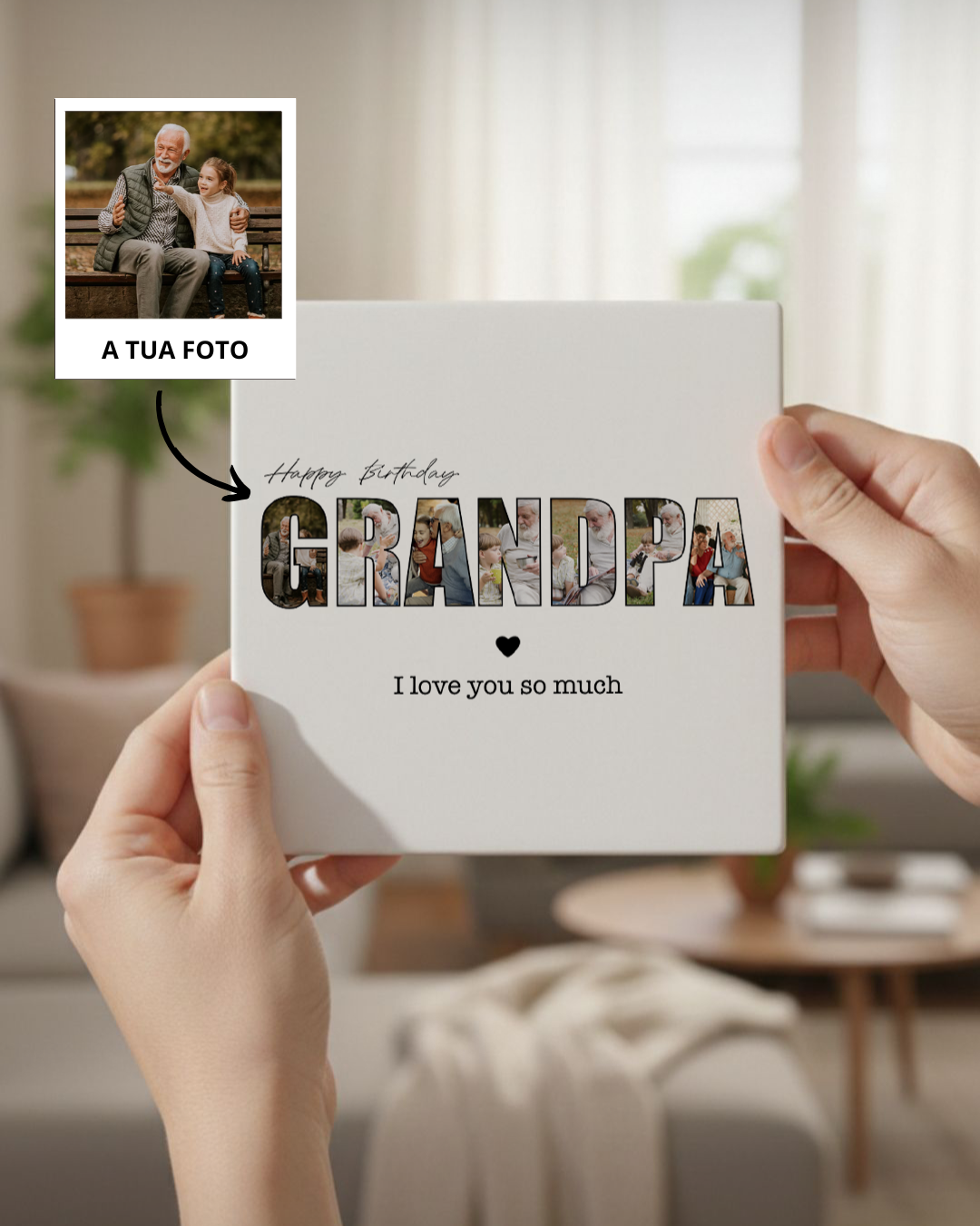 Azulejo "Grandpa" c/ 7 Fotografias Personalizado