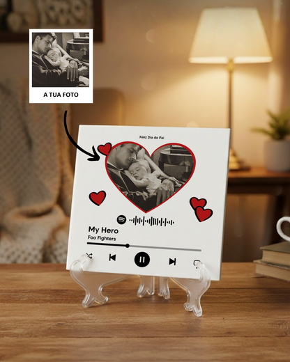 Azulejo Spotify Player c/ Foto Coração