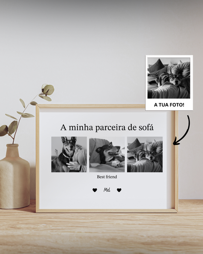 Cuadro Nombre Personalizado c/ 3 Fotografías