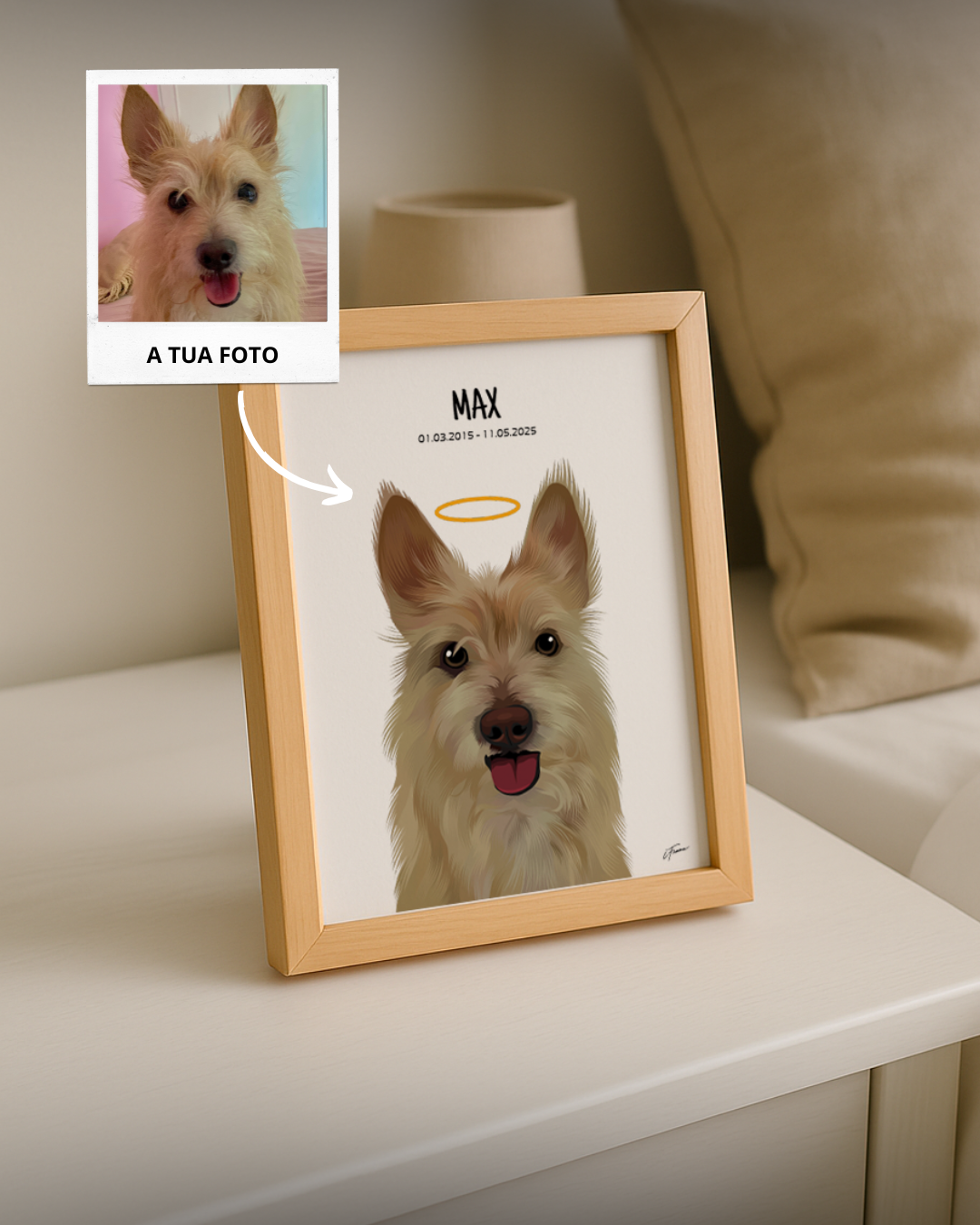 Cuadro Retrato Colorido Animales c/ Halo (1 animal)