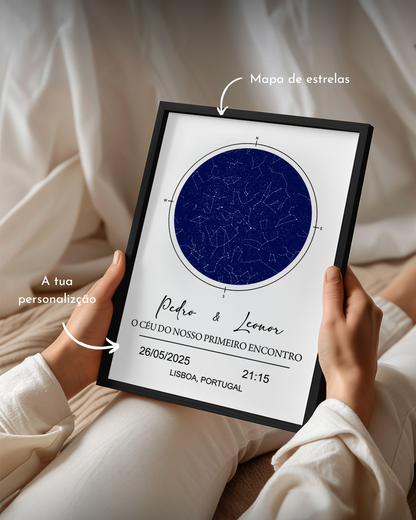 Cuadro Mapa de Estrellas con Dedicatoria