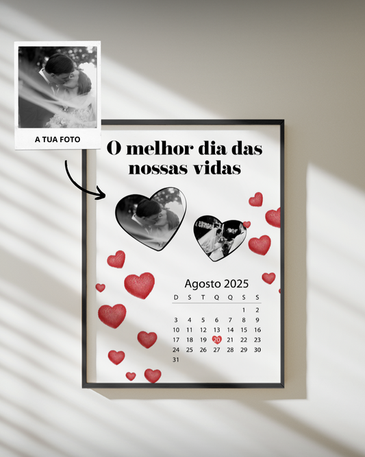 Cuadro Calendario c/ 2 Fotografías Personalizado