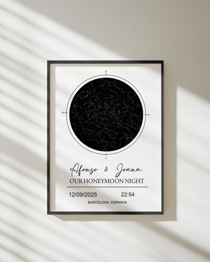 Cuadro Mapa de Estrellas con Dedicatoria