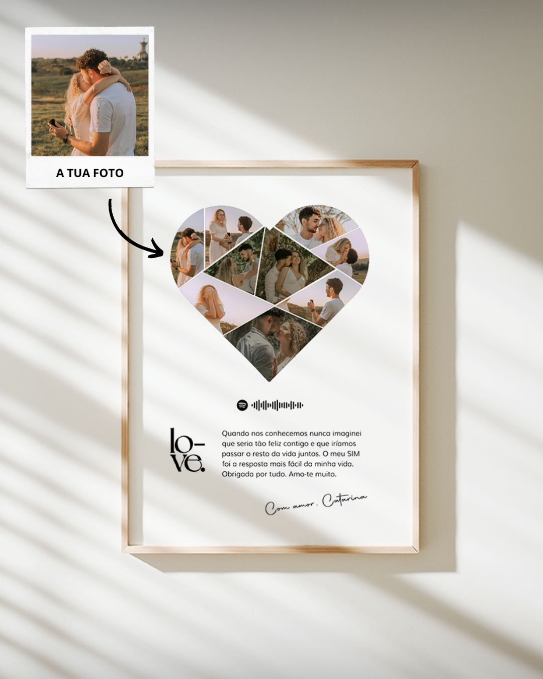 Cuadro con 9 Fotografías y Dedicatoria