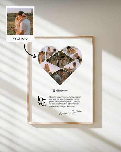 Cuadro con 9 Fotografías y Dedicatoria