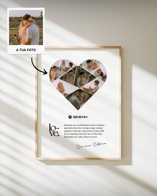 Cuadro con 9 Fotografías y Dedicatoria