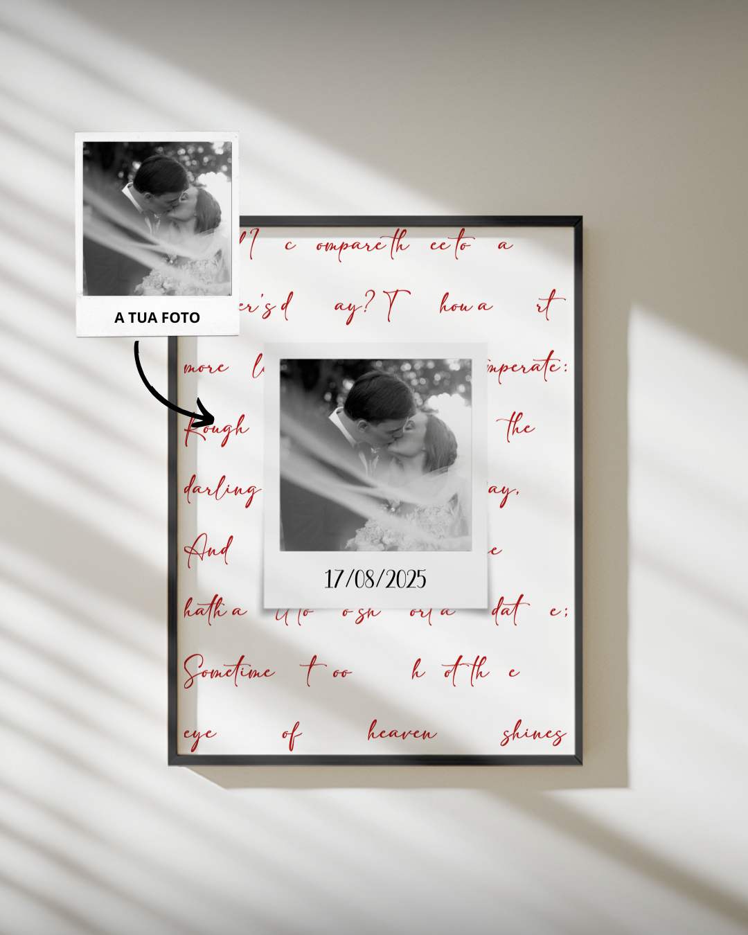 capa:namorados | Quadro c/ 1 Fotografia Polaroid & Dedicatória — presente para Namorados