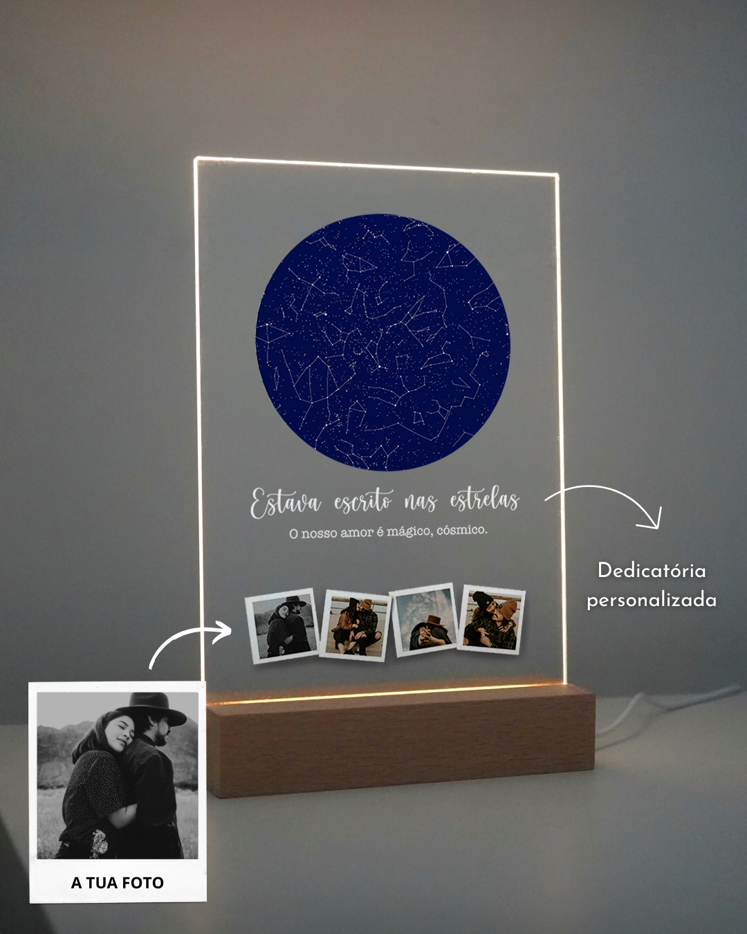 Lámpara Mapa de Estrellas c/ 4 Fotografías