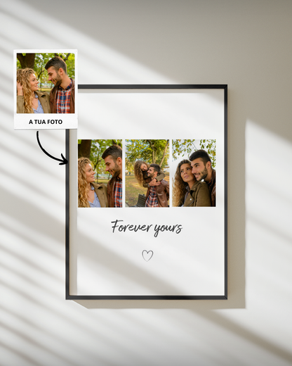 capa:namorados | Quadro c/ 3 Fotografias & Dedicatória Personalizado