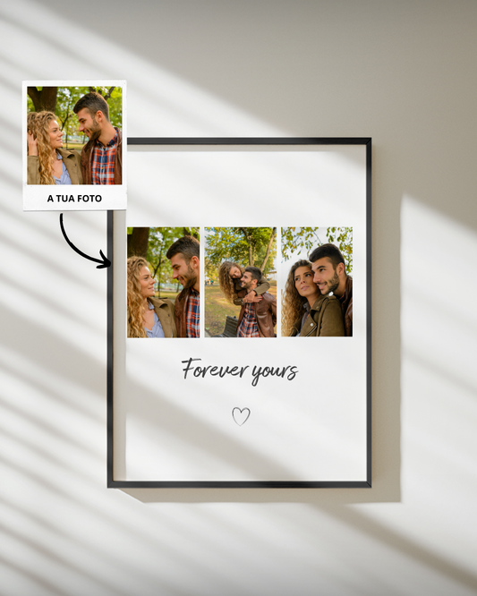 capa:namorados | Quadro c/ 3 Fotografias & Dedicatória Personalizado