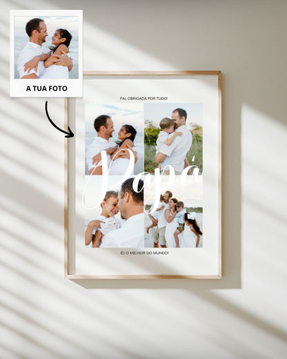 Cuadro c/ 4 Fotografías y Nombre Personalizado