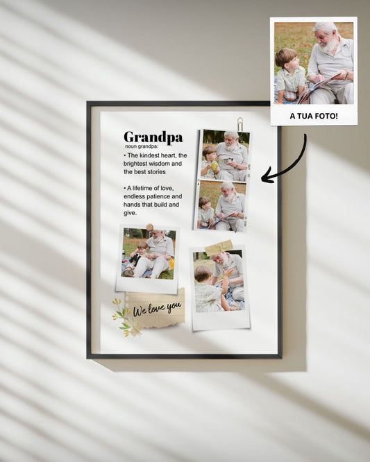 Cuadro Vertical 4 Polaroids y Dedicatoria