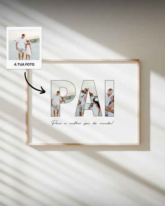 Cuadro "Padre" con 3 Fotografías - Día del Padre