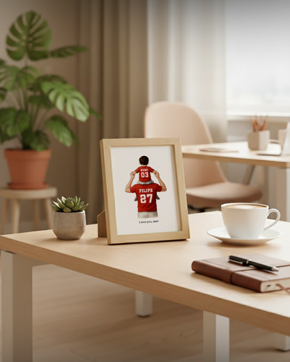 Custom Frame Football Team w/ Dad & Son