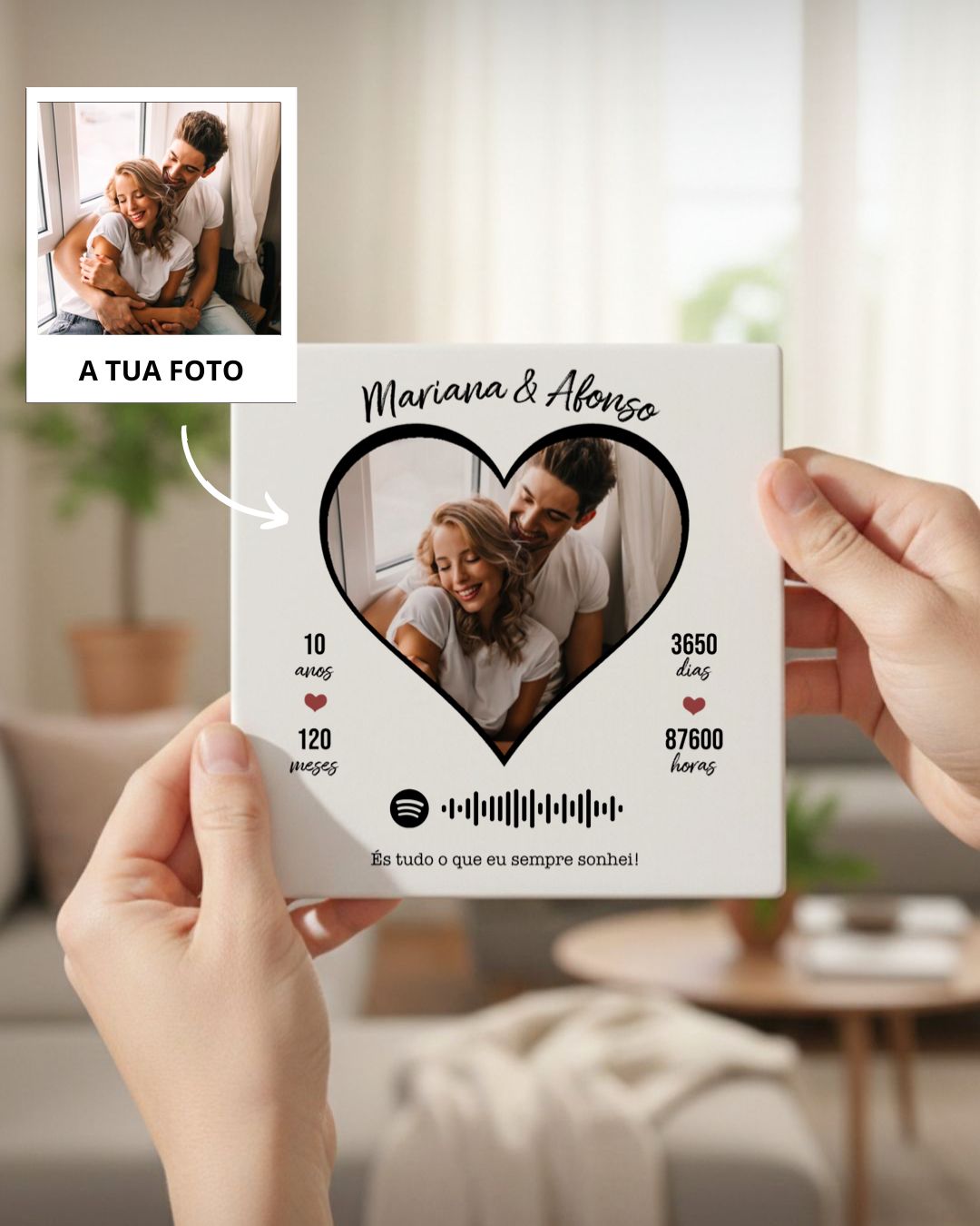 Azulejo Aniversário c/ Foto & Código QR Spotify