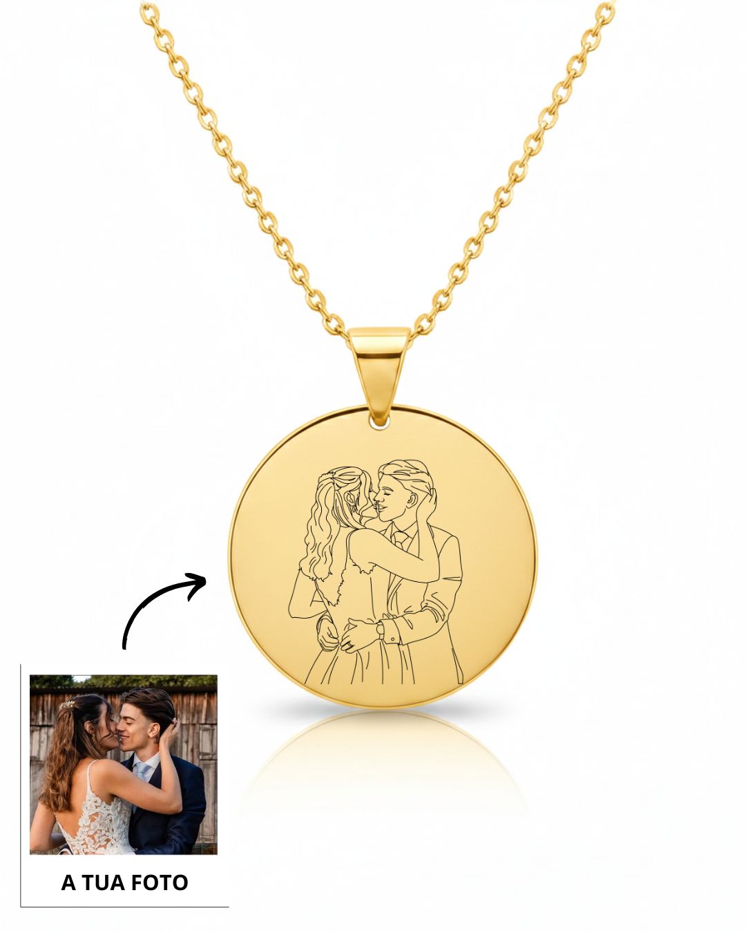 Colar Retrato Line Art Personalizado