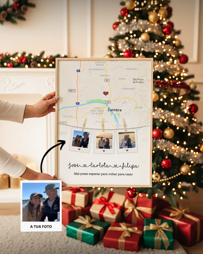 2.17. Cuadro Mapa con 3 Fotografías Polaroid