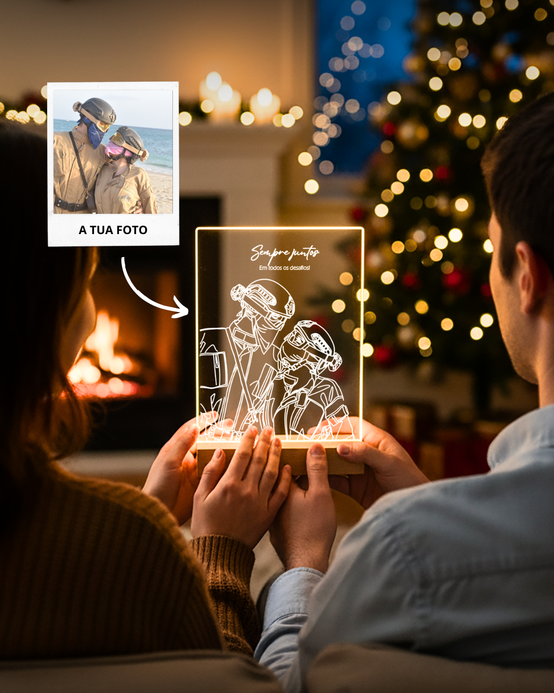 Lámpara Retrato Line Art Personalizable