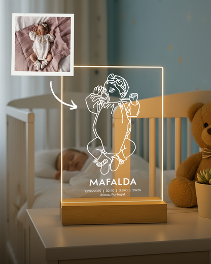 Baby Line Art Portrait Lamp
