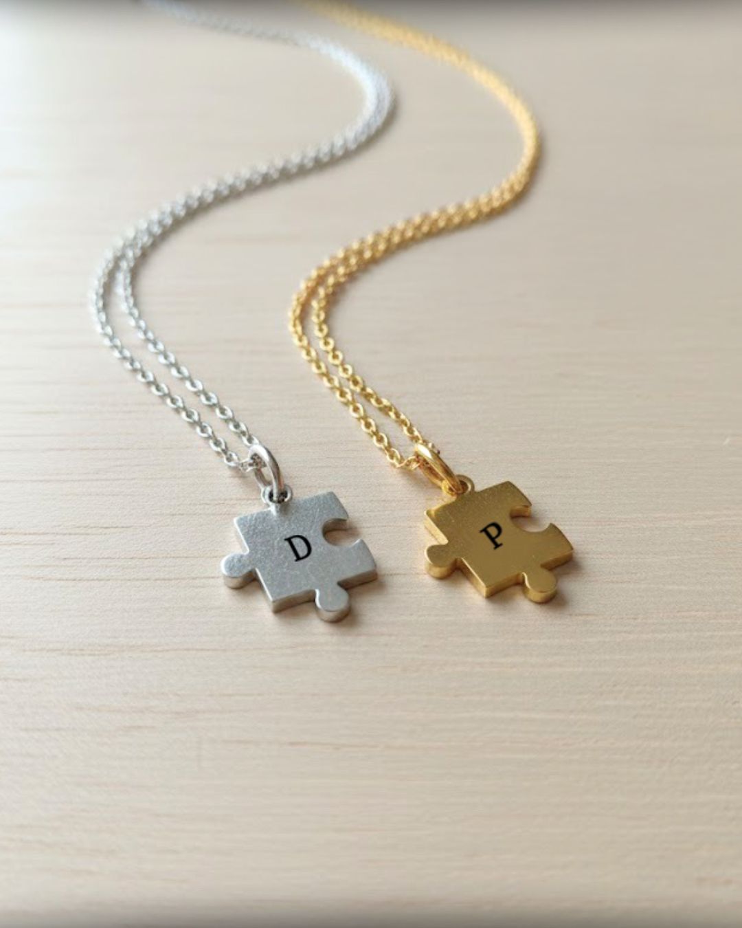 Colar Puzzle & Inicial Personalizado