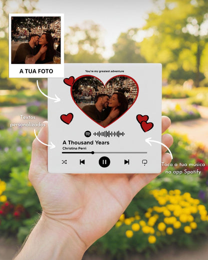 Azulejo Spotify Player c/ Foto Coração