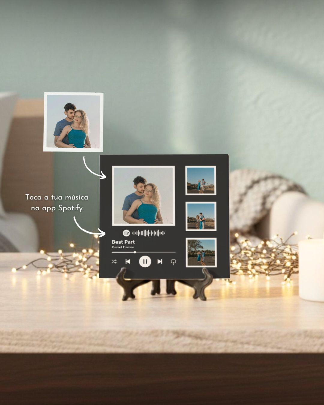 Azulejo Spotify c/ 4 Fotos & Código QR