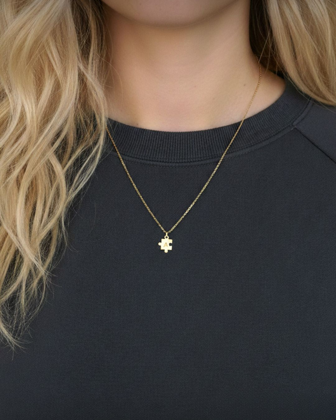 Colar Puzzle & Inicial Personalizado